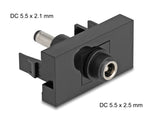 Delock 90962 Easy 45 Module Dc 5.5 X 2.5 Mm Female To Dc 5.5 X 2.1 Mm Male Black