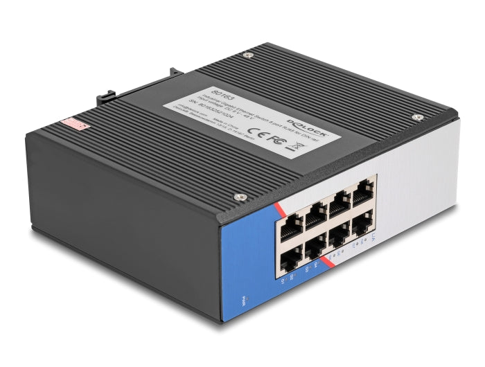 Delock 80163 Industrial Gigabit Ethernet Switch 8 Port Rj45 For Din Rail