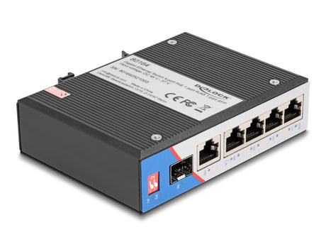 Delock 80164 Industrial Gb Ethernet Switch 4 Port Poe 1 Port Rj45 1 Port Sfp