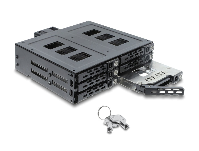 Delock 47142 5.25? Mobile Rack For 6 X 2.5? Sata Or Sas Hdd / Ssd With Lock