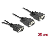 Delock 67444 Adapter Y Cable D-Sub9 1 X Male With Nuts To 2 X Female, 25 Cm