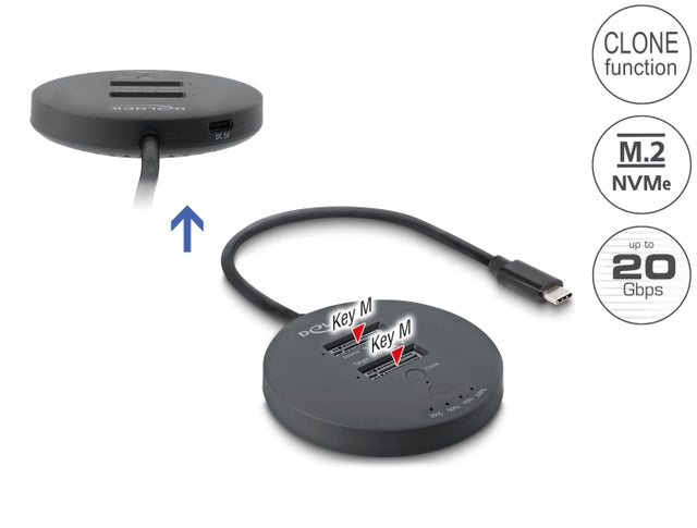 Delock 64364 Usb 20 Gbps M.2 Docking Station For 2 X M.2 Nvme Pcie Ssd