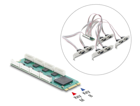 Delock 95282 M.2 To 8X Rs-232 Db9 Serial Card