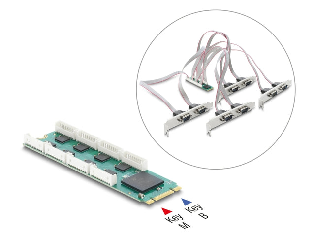 Delock 95282 M.2 To 8X Rs-232 Db9 Serial Card