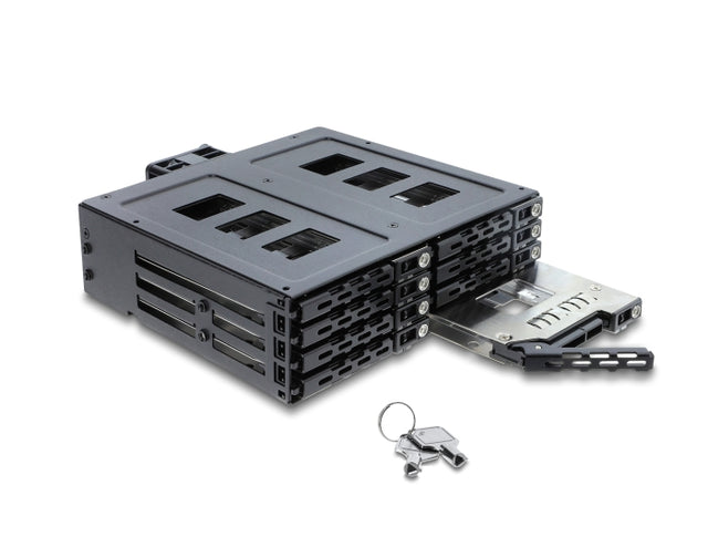 Delock 47172 5.25? Mobile Rack For 8 X 2.5? Sata Or Sas Hdd / Ssd With Lock