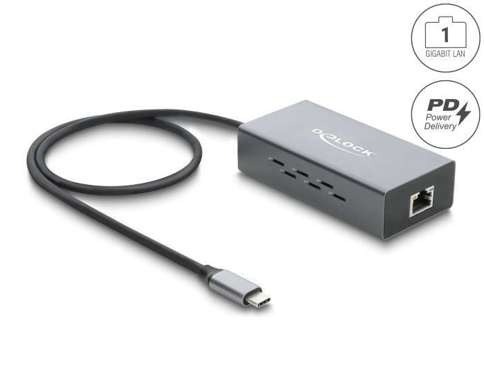Delock 81633 Usb Type-C Network Adapter Gigabit Lan 1 X Rj45 Poe