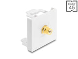 Delock 91819 Easy 45 Module Rca Female To Rca Female Gold Plated White / White