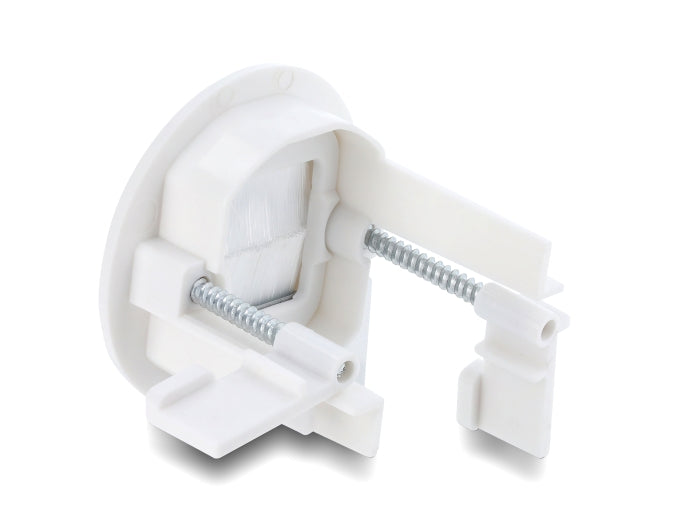 Delock 91382 Cable Bushing With Brush For Wall Mounting / Desktop Mounting White