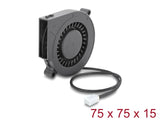 Delock 67493 Radial Fan / Blower Fan 12V Dc 75 X 75 X 15Mm, 3 Pin Fan Connector