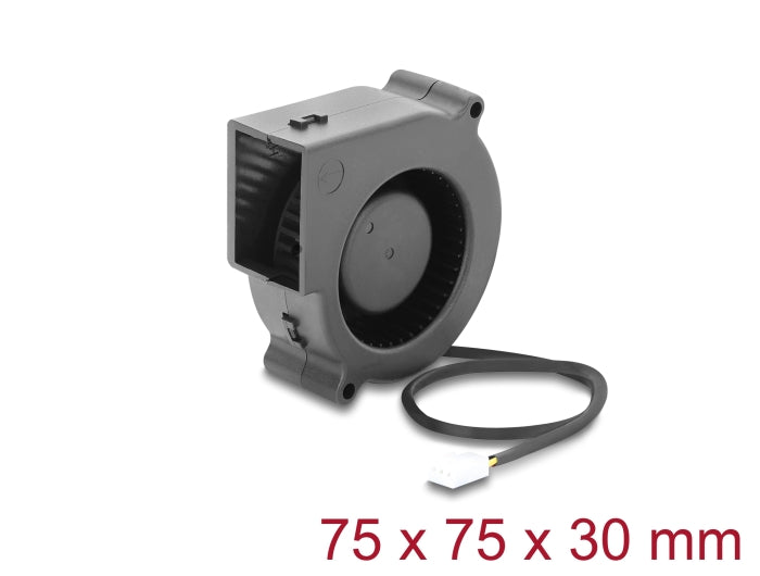 Delock 67495 Radial Fan / Blower Fan 12V Dc 75 X 75 X 30Mm, 3 Pin Fan Connector