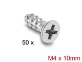 Delock 60989 Fan Screw M4 X 10 Mm 50 Pcs Silver