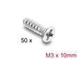 Delock 60987 Fan Screw M3 X 10 Mm 50 Pcs Silver