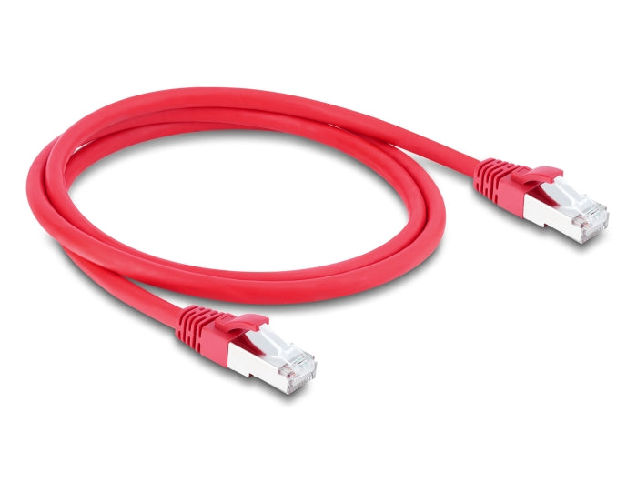 Delock 81184 Rj45 Network Cable Cat.6A S/Ftp 1 M Red