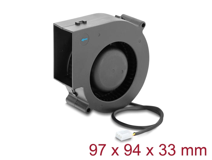 Delock 67496 Radial Fan / Blower Fan 12V Dc 97 X 94 X 33Mm, 3 Pin Fan Connector