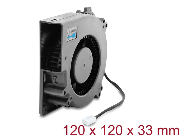Delock 67497 Blower Fan 12V Dc 120 X 120 X 33Mm, 3 Pin Fan Connector