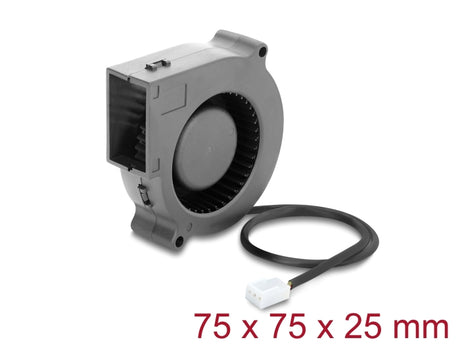 Delock 67494 Radial Fan / Blower Fan 12V Dc 75 X 75 X 25Mm, 3 Pin Fan Connector