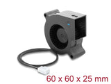 Delock 67492 Radial Fan / Blower Fan 12V Dc 60 X 60 X 25Mm, 3 Pin Fan Connector