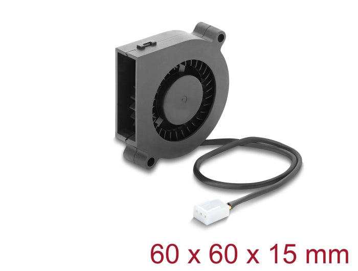 Delock 67491 Radial Fan / Blower Fan 12V Dc 60 X 60 X 15Mm, 3 Pin Fan Connector