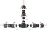 Delock 87244 Connector T-Shape W/ Clamp Connection 3 Pin, Cable Diameter 5 - 9Mm