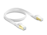 Delock 81024 Rj45 Flat Patch Cable Cat.8.1 U/Ftp Up To 40 Gbps 0.5 M White