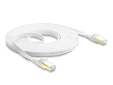 Delock 81028 Rj45 Flat Patch Cable Cat.8.1 U/Ftp Up To 40 Gbps 5 M White