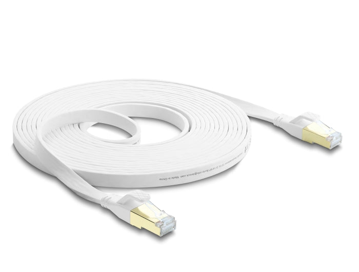 Delock 81038 Rj45 Flat Patch Cable Cat.8.1 U/Ftp Up To 40 Gbps 10 M White