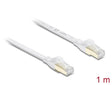 Delock 81025 Rj45 Flat Patch Cable Cat.8.1 U/Ftp Up To 40 Gbps 1 M White