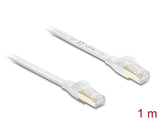 Delock 81025 Rj45 Flat Patch Cable Cat.8.1 U/Ftp Up To 40 Gbps 1 M White