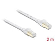 Delock 81026 Rj45 Flat Patch Cable Cat.8.1 U/Ftp Up To 40 Gbps 2 M White