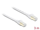 Delock 81027 Rj45 Flat Patch Cable Cat.8.1 U/Ftp Up To 40 Gbps 3 M White