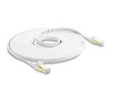 Delock 81029 Rj45 Flat Patch Cable Cat.8.1 U/Ftp Up To 40 Gbps 7.5 M White