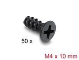 Delock 60988 Fan Screw M4 X 10 Mm 50 Pcs Black