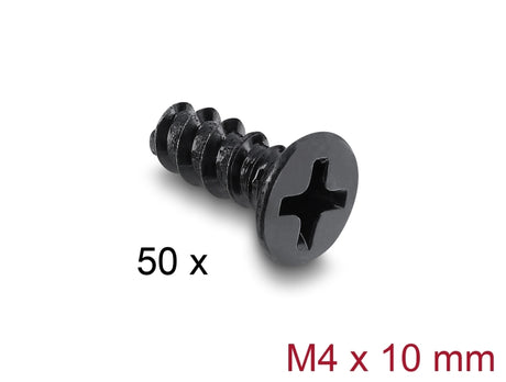 Delock 60988 Fan Screw M4 X 10 Mm 50 Pcs Black