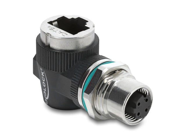 Delock 90665 M12 Adapter D-Coded 4 Pin Female To Rj45 Jack 90� Angled