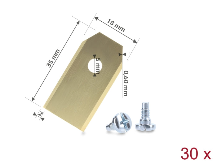 Delock 93308 Titanium Blades For Husqvarna/Gardena/Segway 0.6Mm 30Pcs