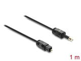 Delock 84969 Toslink Cable Mini Toslink 3.5Mm Male To Toslink Female, Ø2.2Mm, 1M