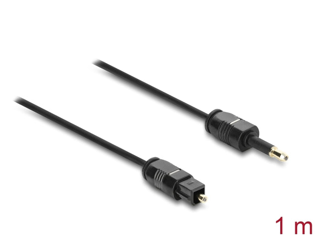 Delock 84969 Toslink Cable Mini Toslink 3.5Mm Male To Toslink Female, Ø2.2Mm, 1M