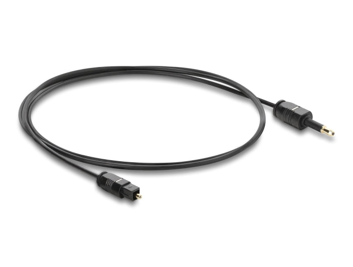 Delock 84969 Toslink Cable Mini Toslink 3.5Mm Male To Toslink Female, Ø2.2Mm, 1M