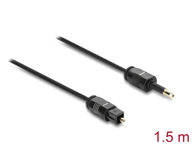 Delock 88065 Toslink Cable Mini Toslink 3.5Mm Male To Toslink Female, 1.5M