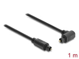 Delock 90928 Toslink Cable 90° Angled Male To Straight Male, Ø 4 Mm, 1 M, Black