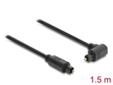 Delock 90929 Toslink Cable 90° Angled Male To Straight Male, Ø 4 Mm, 1.5 M