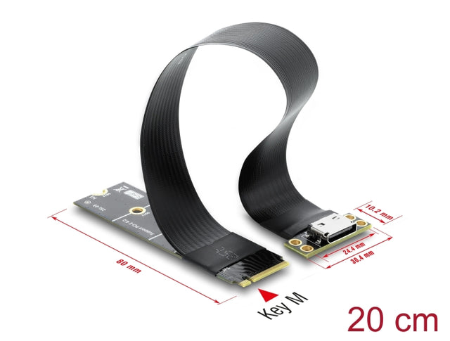 Delock 64377 M.2 Key M To 1 X Oculink Sff-8612 Converter With 20 Cm Cable