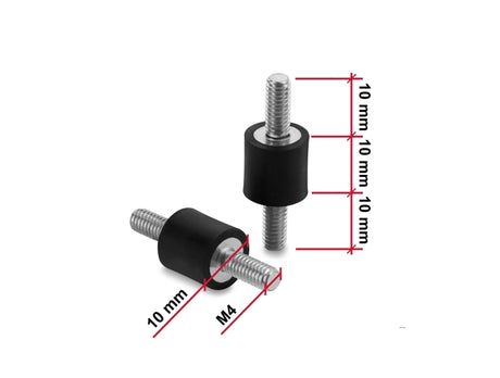 Delock 60798 Vibration Damper M4 X 0.7 Mm D 10 X H 10 Mm, 4 Pieces Black