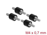 Delock 60798 Vibration Damper M4 X 0.7 Mm D 10 X H 10 Mm, 4 Pieces Black