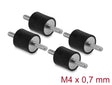 Delock 60799 Vibration Damper M4 X 0,7 Mm D 15 X H 15 Mm, 4 Pieces