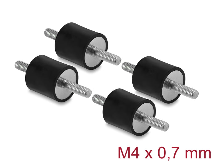 Delock 60799 Vibration Damper M4 X 0,7 Mm D 15 X H 15 Mm, 4 Pieces