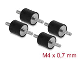 Delock 60799 Vibration Damper M4 X 0,7 Mm D 15 X H 15 Mm, 4 Pieces