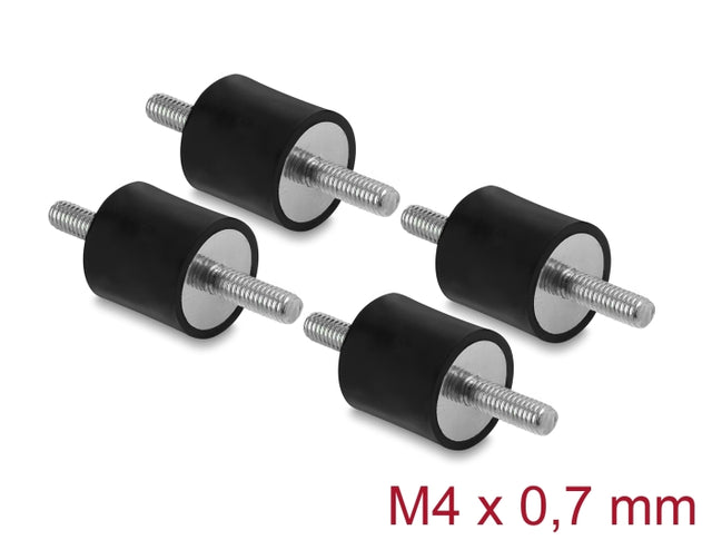 Delock 60799 Vibration Damper M4 X 0,7 Mm D 15 X H 15 Mm, 4 Pieces