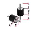 Delock 60799 Vibration Damper M4 X 0,7 Mm D 15 X H 15 Mm, 4 Pieces