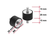 Delock 60816 Vibration Damper M8 X 1.25 Mm D 30 X H 20 Mm, 4 Pieces Black